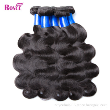 Royce Good Quality 100%  Unprocessed Malaysian Mink Virgin Hair  Body Wave Human Hair Bundles